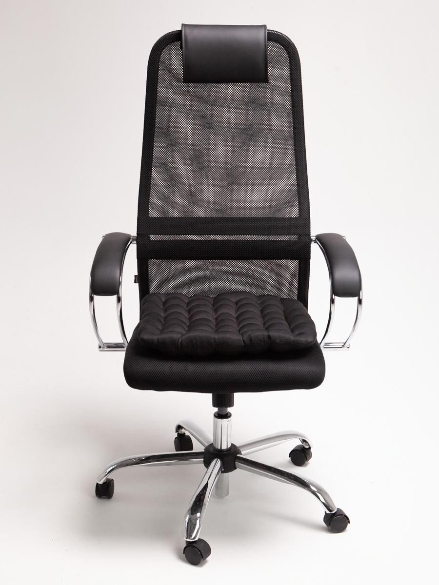 снимок Био-подушка на стул с лузгой гречихи черная 50*45 от магазина BIO-TEXTILES ОПТ