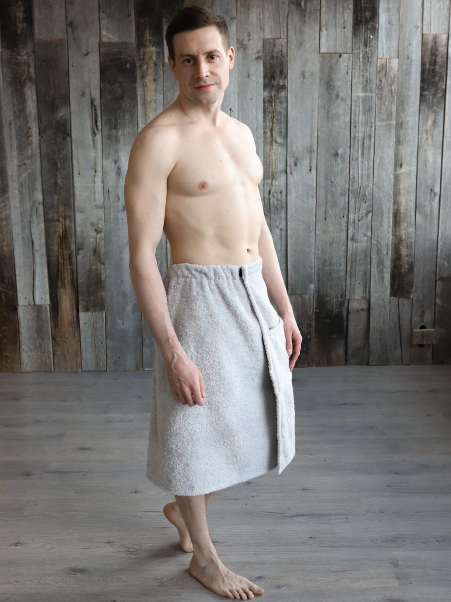 снимок Набор для сауны мужской светло-серый (заказ от 20шт.) от магазина BIO-TEXTILES ОПТ