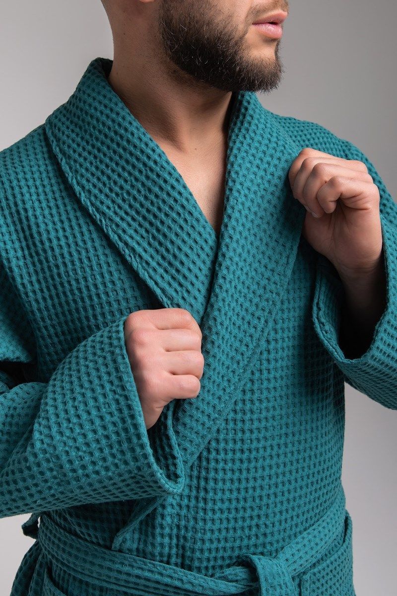 снимок Халат вафельный PandaHug Оrlando малахит от магазина BIO-TEXTILES ОПТ