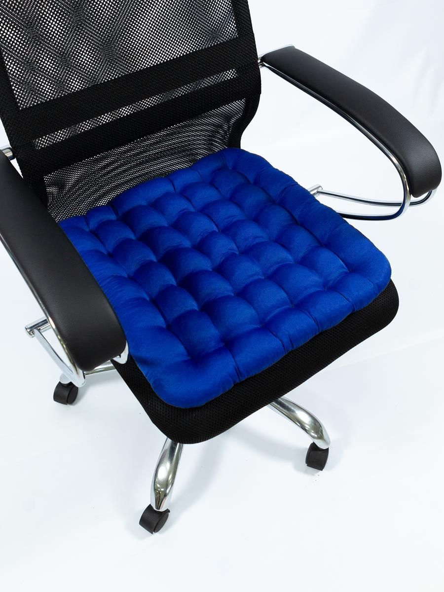 снимок Био-подушка на стул с лузгой гречихи синяя 50*45 от магазина BIO-TEXTILES ОПТ