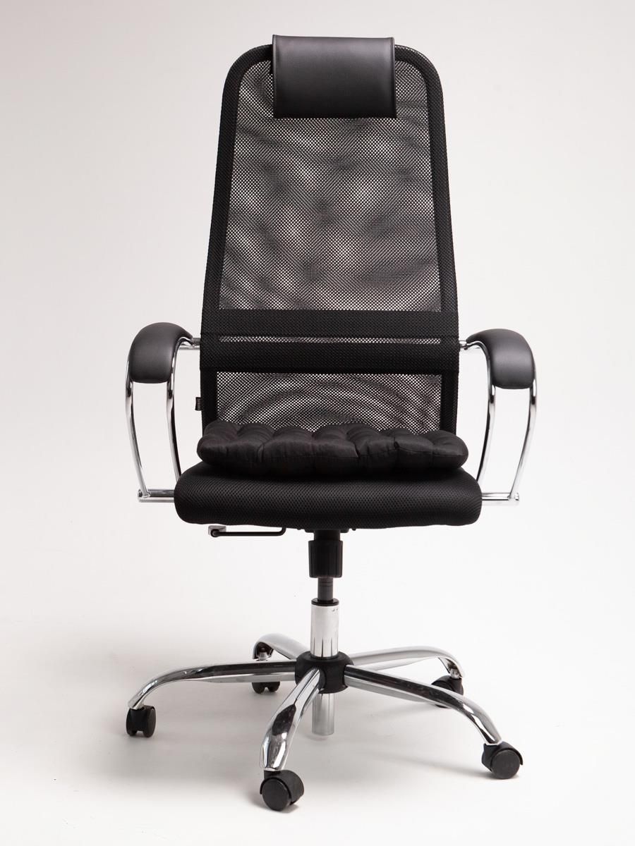 снимок Био-подушка на стул с лузгой гречихи черная 50*45 от магазина BIO-TEXTILES ОПТ