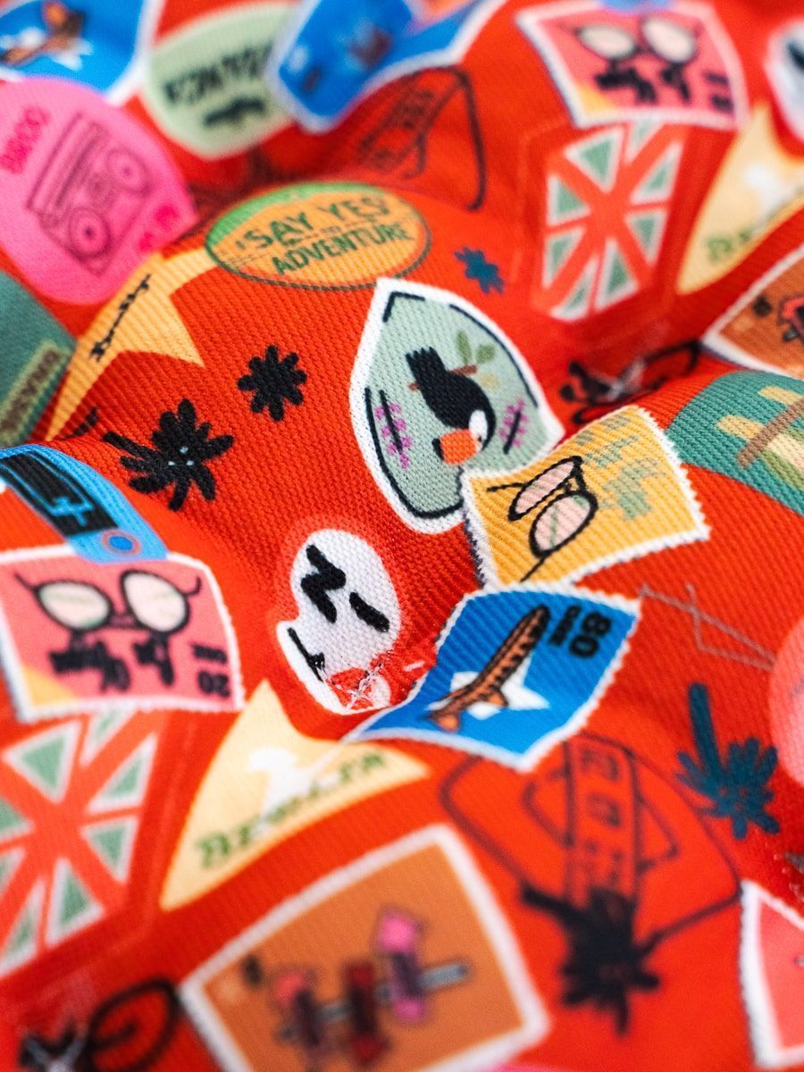 снимок Подушка на стул "Марки" с лузгой гречихи 40*40 от магазина BIO-TEXTILES ОПТ