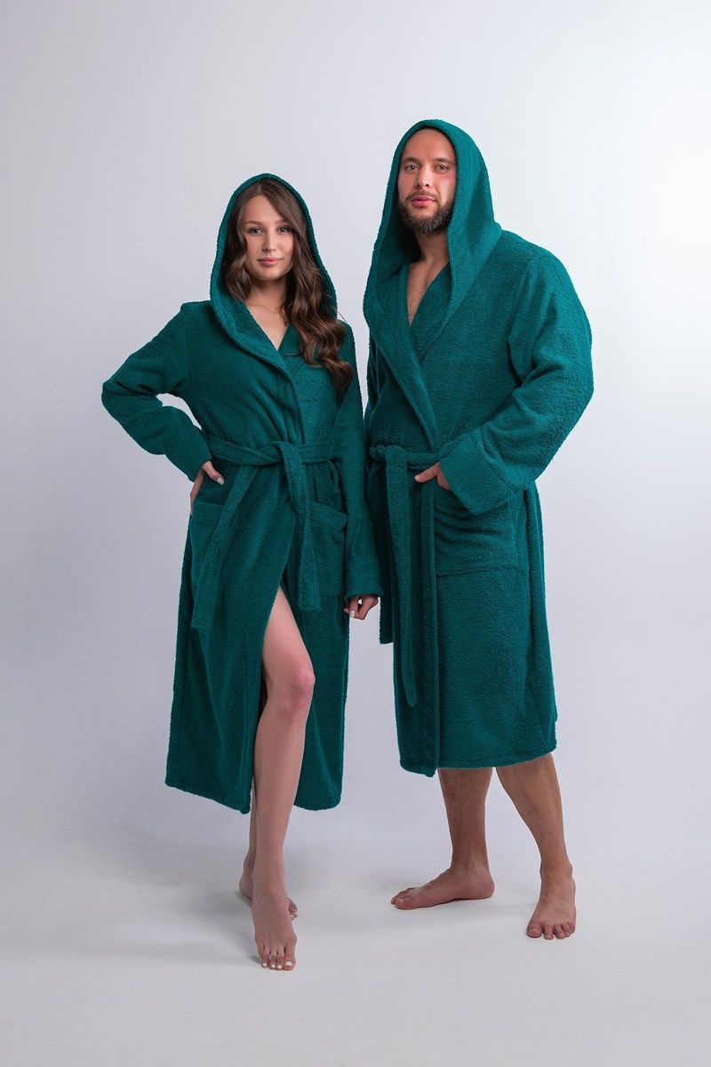 снимок Халат махровый женский с капюшоном изумруд от магазина BIO-TEXTILES ОПТ