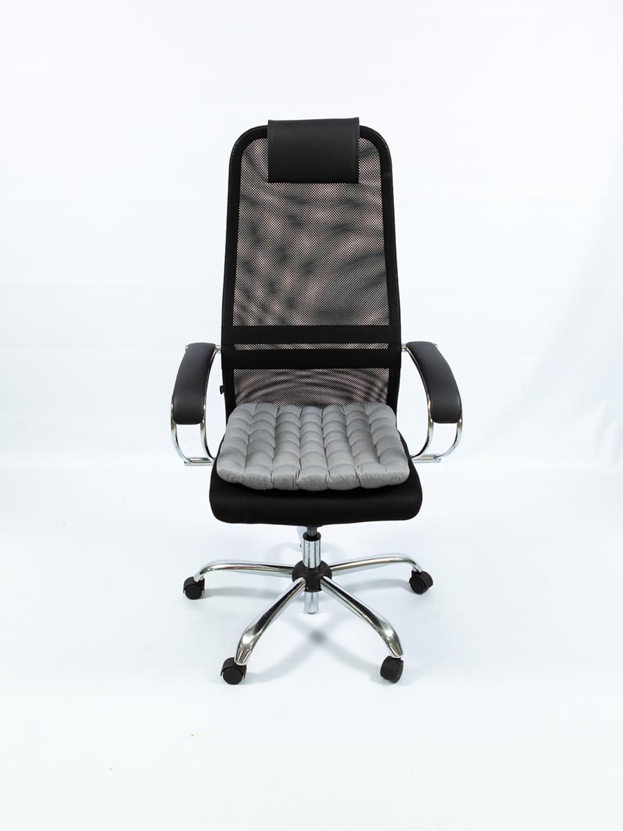 снимок Био-подушка на стул с лузгой гречихи светло-серая 50*45 от магазина BIO-TEXTILES ОПТ