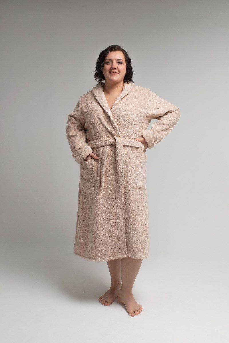 снимок Халат махровый бежевый 60-62, 64-66 от магазина BIO-TEXTILES ОПТ