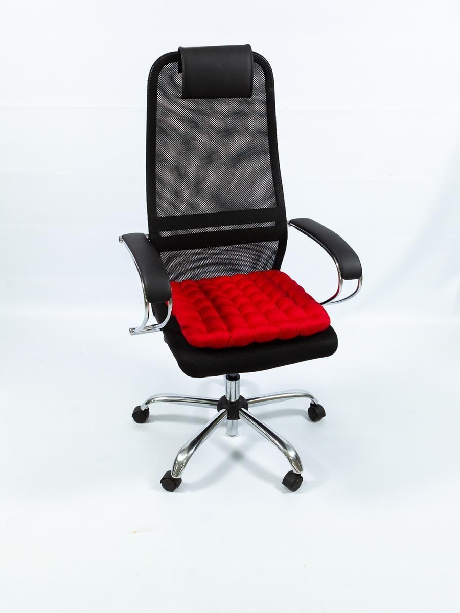 снимок Био-подушка на стул с лузгой гречихи красная 50*45 от магазина BIO-TEXTILES ОПТ