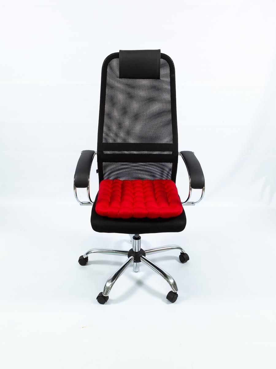 снимок Био-подушка на стул с лузгой гречихи красная 50*45 от магазина BIO-TEXTILES ОПТ