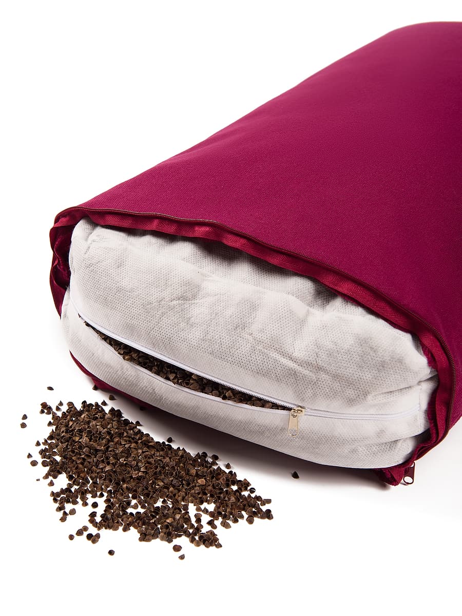 снимок Болстер прямоугольный для йоги "РЕЛАКС" 62*32*14 (бордо) от магазина BIO-TEXTILES ОПТ