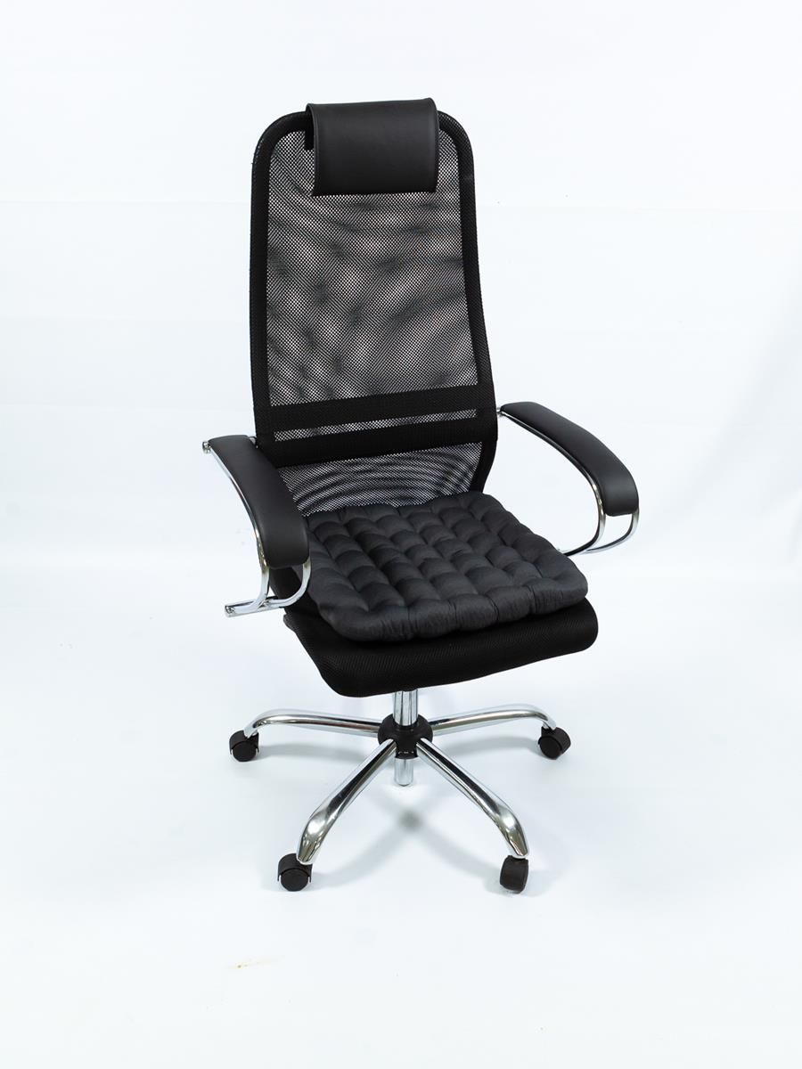 снимок Био-подушка на стул с лузгой гречихи темно-серая 50*45 от магазина BIO-TEXTILES ОПТ