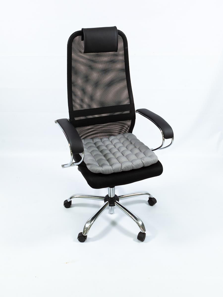 снимок Био-подушка на стул с лузгой гречихи светло-серая 50*45 от магазина BIO-TEXTILES ОПТ